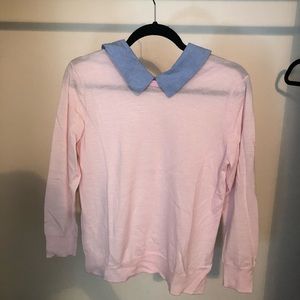 JCrew faux collar sweater